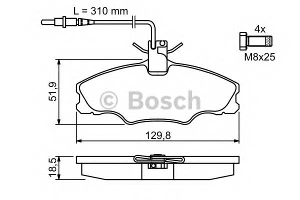 BOSCH 0 986 424 227 Комплект гальмівних колодок,