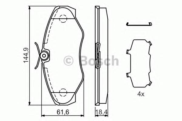 BOSCH 0 986 424 531 Комплект гальмівних колодок,