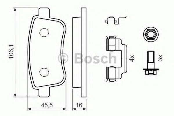 BOSCH 0 986 494 384 Комплект гальмівних колодок,