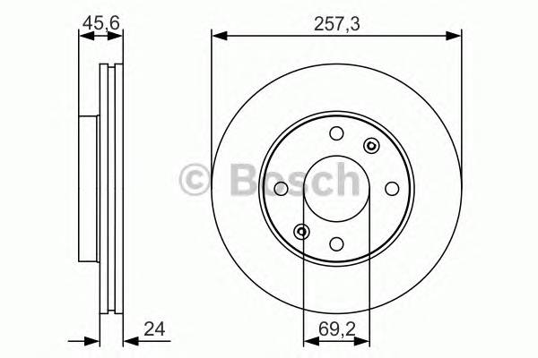 BOSCH 0986479S03 Гальмівний диск передній