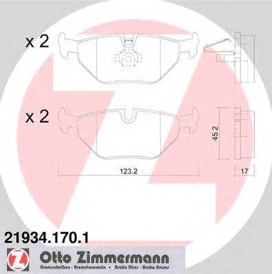 ZIMMERMANN 21934.170.1 Комплект тормозных колодок,