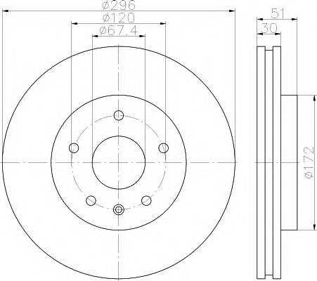 HELLA 8DD 355 116-031 Тормозной диск