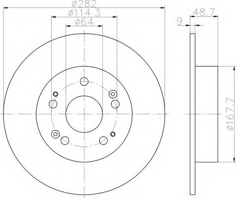 HELLA 8DD 355 116-521 Гальмівний диск