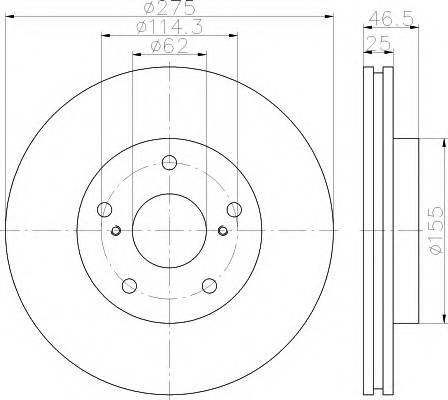 HELLA 8DD 355 117-361 Тормозной диск