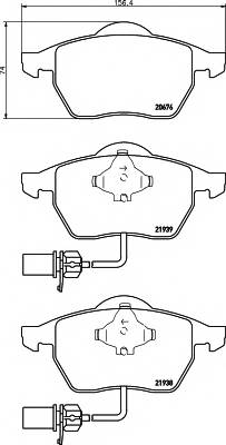 HELLA 8DB 355 008-411 Комплект гальмівних колодок,