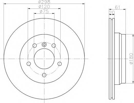 HELLA 8DD 355 104-611 Тормозной диск