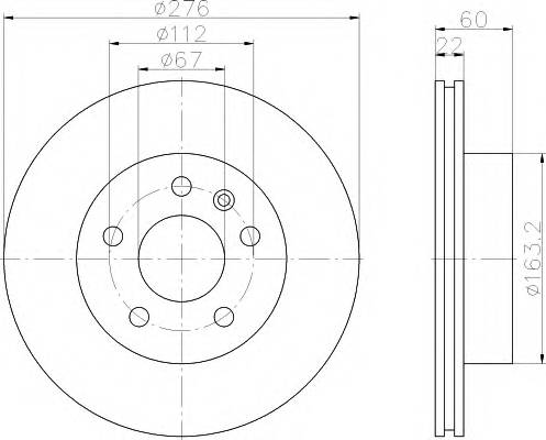 HELLA 8DD 355 104-521 Тормозной диск