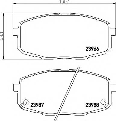 HELLA 8DB 355 010-611 Комплект гальмівних колодок,