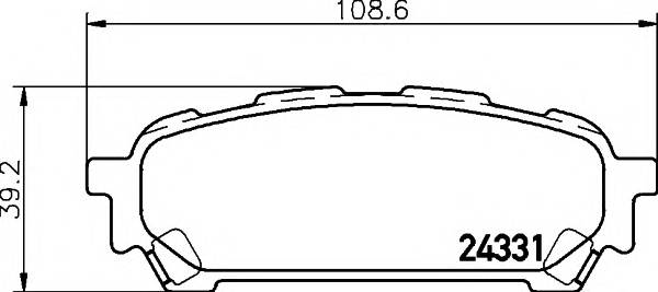 HELLA 8DB 355 012-311 Комплект тормозных колодок,