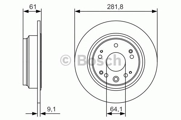 BOSCH 0986479A91 TARCZA HAMULC. HONDA