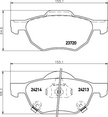 TEXTAR 2372001 Комплект тормозных колодок,