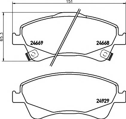 TEXTAR 2466801 Комплект гальмівних колодок,