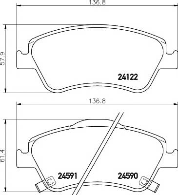 TEXTAR 2412201 Комплект тормозных колодок,