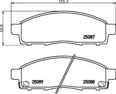 TEXTAR 2508701 Комплект гальмівних колодок,