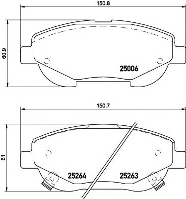 TEXTAR 2500601 Комплект тормозных колодок,