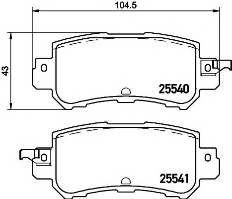 TEXTAR 2554001 Комплект тормозных колодок,