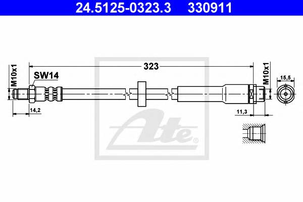 ATE 24.5125-0323.3 Тормозной шланг