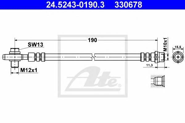 ATE 24.5243-0190.3 Гальмівний шланг