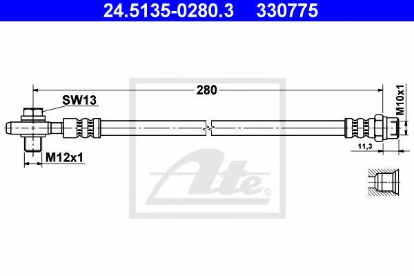 ATE 24.5135-0280.3 Тормозной шланг