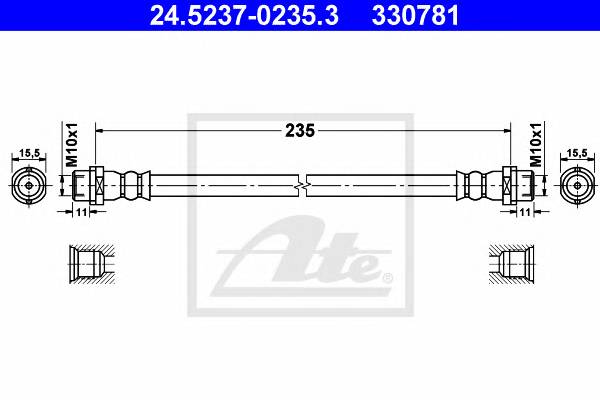 ATE 24.5237-0235.3 Тормозной шланг