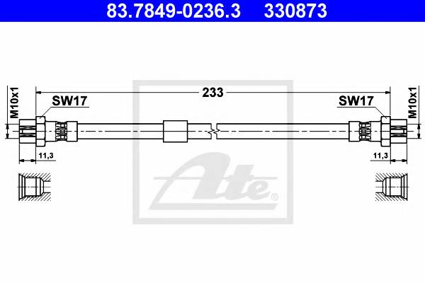 ATE 83.7849-0236.3 Тормозной шланг