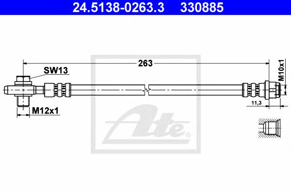 ATE 24.5138-0263.3 Тормозной шланг