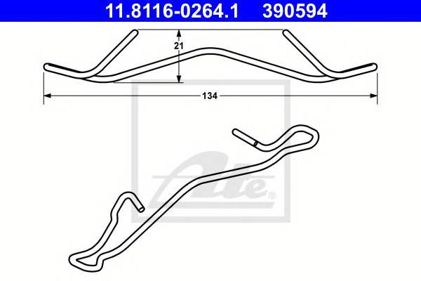 ATE 11.8116-0264.1 Пружина, тормозной суппорт