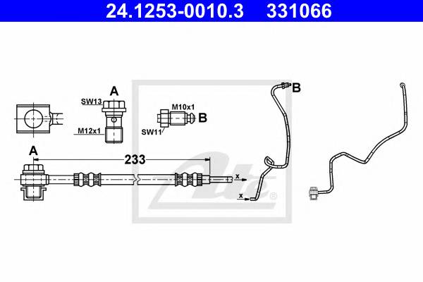 ATE 24.1253-0010.3 Тормозной шланг