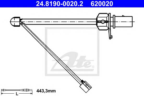 ATE 24.8190-0020.2 Сигналізатор, знос гальмівних