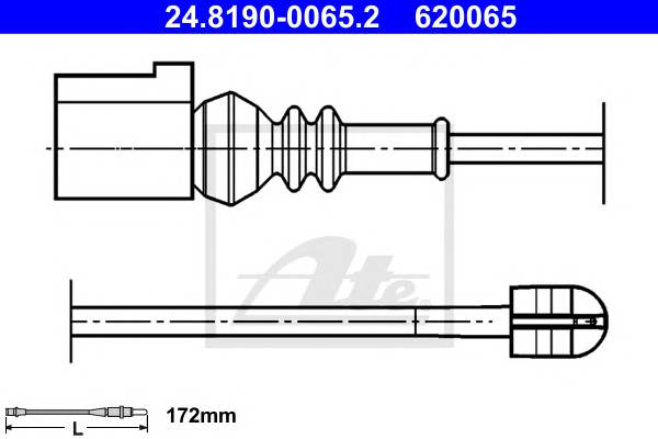 ATE 24.8190-0065.2 Сигнализатор, износ тормозных