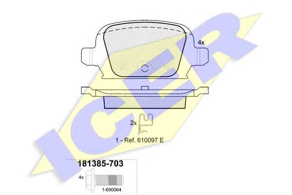 ICER 181385-703 Комплект тормозных колодок,