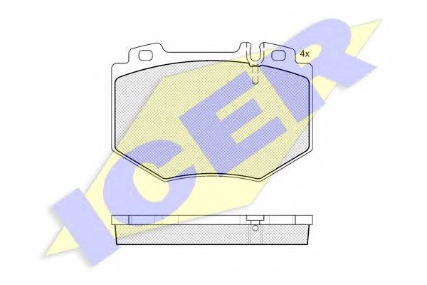 ICER 181538 Комплект гальмівних колодок,