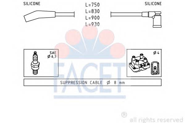 FACET 4.9568 Комплект проводов зажигания