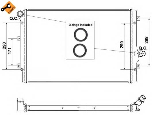 NRF 53425 Радіатор, охолодження двигуна