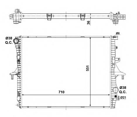 NRF 53798 Радіатор, охолодження двигуна