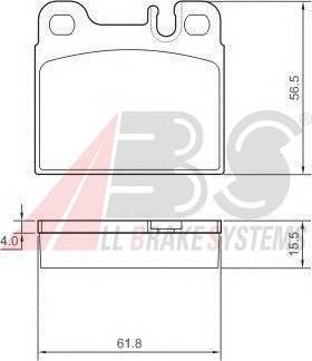 A.B.S. 36810 Комплект гальмівних колодок,