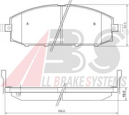 A.B.S. 37084 Комплект тормозных колодок,