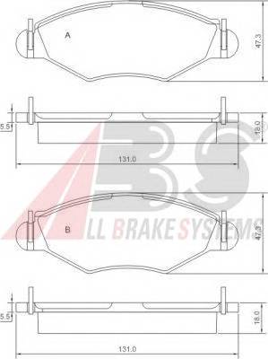 A.B.S. 37105 Комплект тормозных колодок,