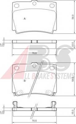 A.B.S. 37284 Комплект тормозных колодок,