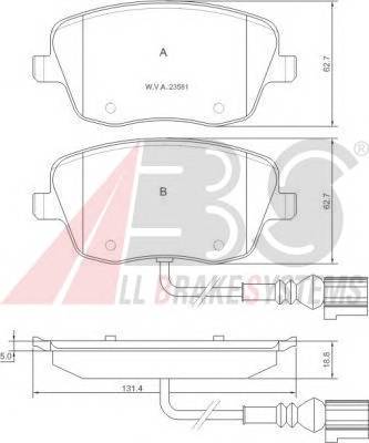 A.B.S. 37338 Комплект гальмівних колодок,