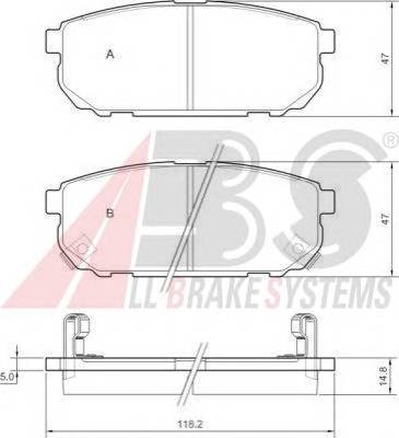 A.B.S. 37362 Комплект тормозных колодок,