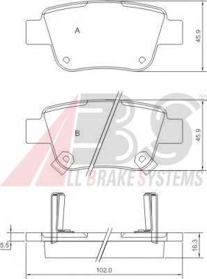 A.B.S. 37401 Комплект тормозных колодок,