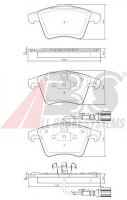 A.B.S. 37416 Комплект тормозных колодок,