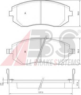 A.B.S. 37446 Комплект тормозных колодок,