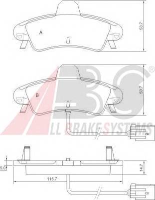 A.B.S. 37498 Комплект гальмівних колодок,