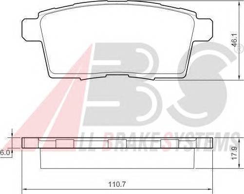 A.B.S. 37644 Комплект гальмівних колодок,