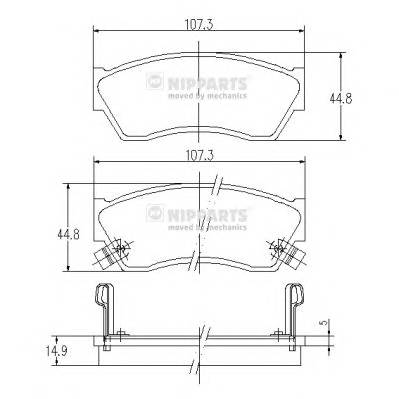 NIPPARTS J3608005 Комплект гальмівних колодок,