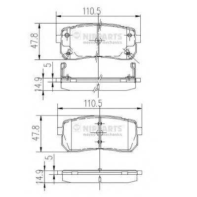 NIPPARTS N3610308 Комплект гальмівних колодок,