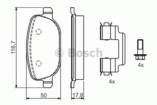 BOSCH 0 986 424 775 Комплект гальмівних колодок,