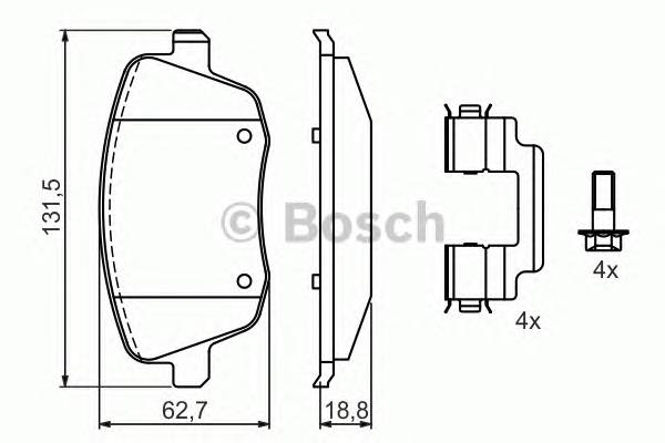 BOSCH 0 986 424 829 Комплект гальмівних колодок,